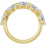10K Gold Oval Lab-Grown Diamond Shared-Prong Anniversary Band – 9/10–2 CTW - Yellow Gold - view 2