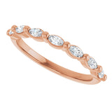 14K Gold Marquise Lab-Grown Diamond Shared-Prong Anniversary Band – 1/4–3/4 CTW - Rose Gold - view 5