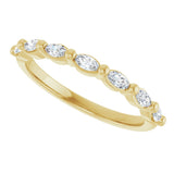 14K Gold Marquise Natural Diamond Shared-Prong Anniversary Band – 1/4–9/10 CTW - Yellow Gold - view 5