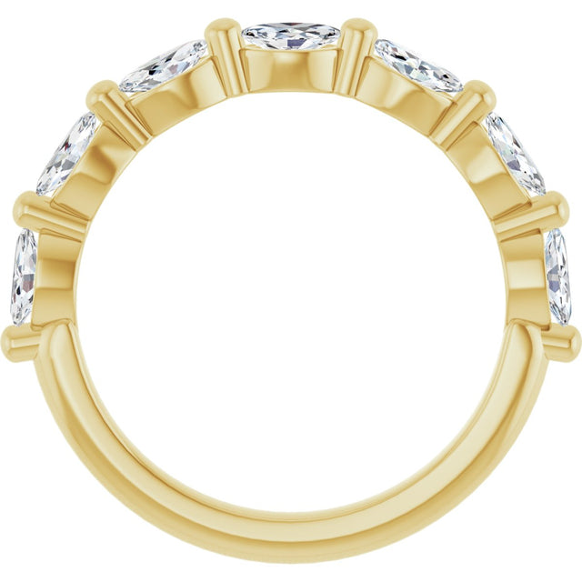 14K Gold Marquise Lab-Grown Diamond Shared-Prong Anniversary Band – 1/4–3/4 CTW - Yellow Gold - view 2