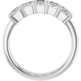 Platinum Square Lab-Grown Diamond Shared-Prong Five-Stone Anniversary Band – 1/2–1 3/8 CTW - view 2