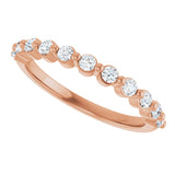 10K Gold Round Lab-Grown Diamond Shared-Prong Anniversary Band – 1/5–5/8 CTW - Rose Gold - view 5