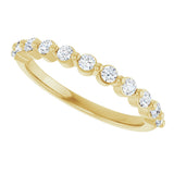 10K Gold Round Natural Diamond Shared-Prong Anniversary Band – 1/5–5/8 CTW - Yellow Gold - view 5