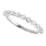 10K Gold Round Natural Diamond Shared-Prong Anniversary Band – 1/5–5/8 CTW - White Gold - view 5
