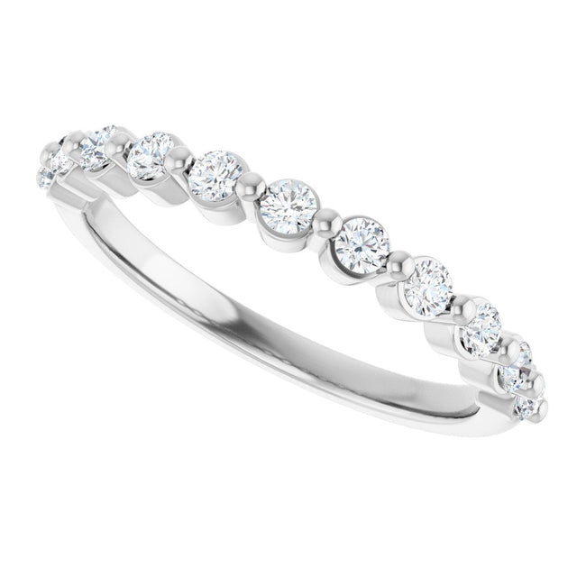 Platinum Round Lab-Grown Diamond Shared-Prong Anniversary Band – 2 mm Stones - view 5