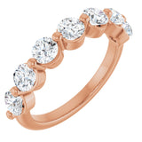 10K Gold Round Lab-Grown Diamond Shared-Prong Anniversary Band – 9/10–1 1/3 CTW - Rose Gold