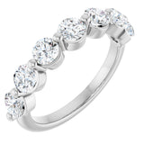 10K Gold Round Lab-Grown Diamond Shared-Prong Anniversary Band – 9/10–1 1/3 CTW - White Gold