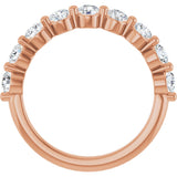 10K Gold Round Lab-Grown Diamond Shared-Prong Anniversary Band – 9/10–1 1/3 CTW - Rose Gold - view 2