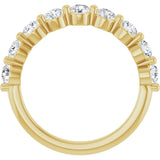 10K Gold Round Natural Diamond Shared-Prong Anniversary Band – 3/4–1 1/2 CTW - Yellow Gold - view 2