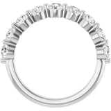 10K Gold Round Natural Diamond Shared-Prong Anniversary Band – 3/4–1 1/2 CTW - White Gold - view 2
