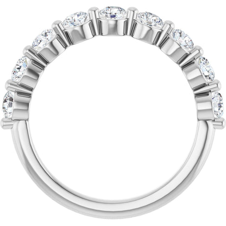 Platinum Round Lab-Grown Diamond Shared-Prong Anniversary Band – 3 mm Stones - view 2