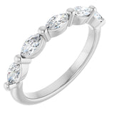 Platinum Marquise Natural Diamond Shared-Prong Anniversary Band – 1/4–1 CTW