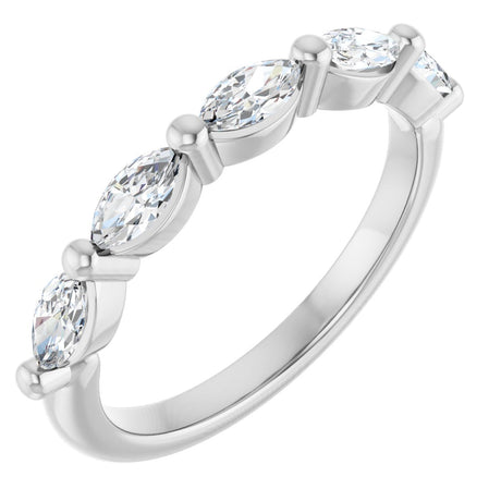 Platinum Marquise Lab-Grown Diamond Shared-Prong Anniversary Band – 1/4–1 CTW