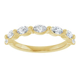 14K Gold Marquise Lab-Grown Diamond Shared-Prong Anniversary Band – 1/4–3/4 CTW - Yellow Gold - view 3