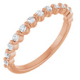 14K Gold Round Lab-Grown Diamond Shared-Prong Anniversary Band – 1.7 mm Stones - Rose Gold