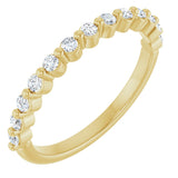 10K Gold Round Lab-Grown Diamond Shared-Prong Anniversary Band – 1/5–5/8 CTW - Yellow Gold