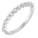 10K Gold Round Natural Diamond Shared-Prong Anniversary Band – 1/5–5/8 CTW - White Gold