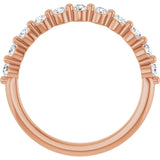 10K Gold Round Lab-Grown Diamond Shared-Prong Anniversary Band – 1/5–5/8 CTW - Rose Gold - view 2