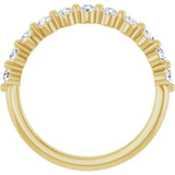 10K Gold Round Natural Diamond Shared-Prong Anniversary Band – 1/5–5/8 CTW - Yellow Gold - view 2
