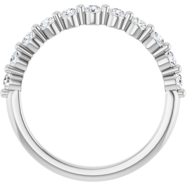 Platinum Round Lab-Grown Diamond Shared-Prong Anniversary Band – 2.25 mm Stones - view 2