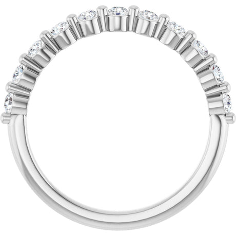 Platinum Round Lab-Grown Diamond Shared-Prong Anniversary Band – 2 mm Stones - view 2