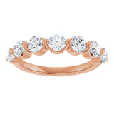 10K Gold Round Lab-Grown Diamond Shared-Prong Anniversary Band – 9/10–1 1/3 CTW - Rose Gold - view 3