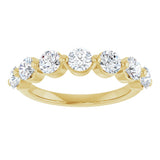 10K Gold Round Natural Diamond Shared-Prong Anniversary Band – 3/4–1 1/2 CTW - Yellow Gold - view 3