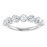 10K Gold Round Natural Diamond Shared-Prong Anniversary Band – 3/4–1 1/2 CTW - White Gold - view 3