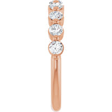 10K Gold Round Natural Diamond Shared-Prong Anniversary Band – 1/5–5/8 CTW - Rose Gold - view 4