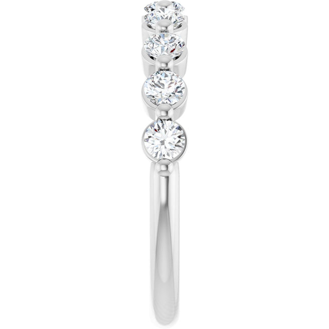 10K Gold Round Lab-Grown Diamond Shared-Prong Anniversary Band – 1/5–5/8 CTW - White Gold - view 4