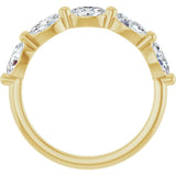 10K Gold Oval Natural Diamond Shared-Prong Anniversary Band – 1 1/3–1 7/8 CTW - Yellow Gold - view 2