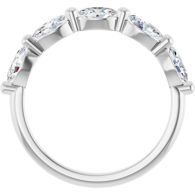 Platinum Oval Lab-Grown Diamond Shared-Prong Anniversary Band – 9/10–1 7/8 CTW - view 2
