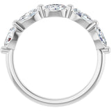 10K Gold Oval Lab-Grown Diamond Shared-Prong Anniversary Band – 9/10–2 CTW - White Gold - view 2
