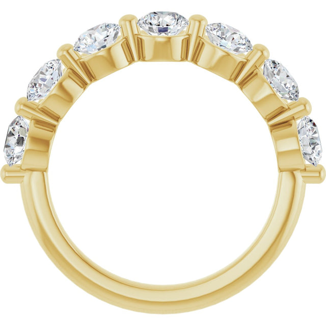 10K Gold Round Lab-Grown Diamond Shared-Prong Anniversary Band – 1 5/8 CTW - Yellow Gold - view 2