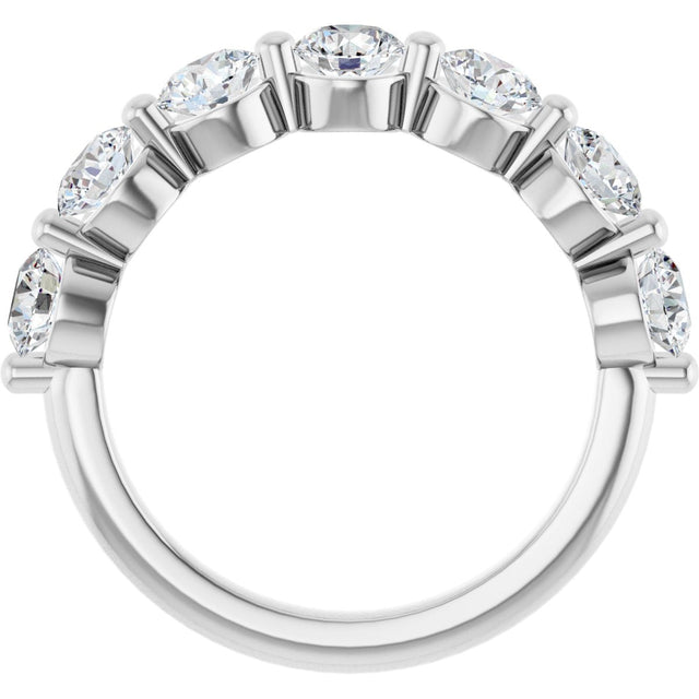 10K Gold Round Lab-Grown Diamond Shared-Prong Anniversary Band – 1 5/8 CTW - White Gold - view 2