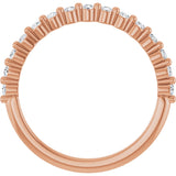10K Gold Round Natural Diamond Shared-Prong Anniversary Band – 1/5–5/8 CTW - Rose Gold - view 2