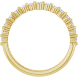 10K Gold Round Natural Diamond Shared-Prong Anniversary Band – 1/5–5/8 CTW - Yellow Gold - view 2