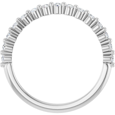 Platinum Round Lab-Grown Diamond Shared-Prong Anniversary Band – 1.5 mm Stones - view 2