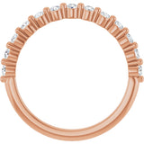 10K Gold Round Lab-Grown Diamond Shared-Prong Anniversary Band – 1/5–5/8 CTW - Rose Gold - view 2