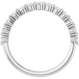 10K Gold Round Natural Diamond Shared-Prong Anniversary Band – 1/5–5/8 CTW - White Gold - view 2