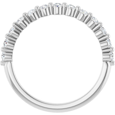 Platinum Round Lab-Grown Diamond Shared-Prong Anniversary Band – 1.75 mm Stones - view 2
