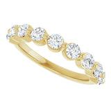 10K Gold Round Natural Diamond Shared-Prong Anniversary Band – 3/4–1 1/2 CTW - Yellow Gold - view 5