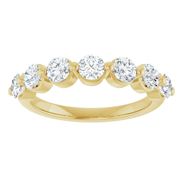 10K Gold Round Lab-Grown Diamond Shared-Prong Anniversary Band – 9/10–1 1/3 CTW - Yellow Gold - view 3