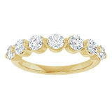 10K Gold Round Natural Diamond Shared-Prong Anniversary Band – 3/4–1 1/2 CTW - Yellow Gold - view 3