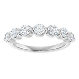 Platinum Round Lab-Grown Diamond Shared-Prong Anniversary Band – 3.5 mm Stones - view 3