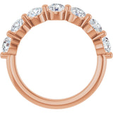 10K Gold Round Natural Diamond Shared-Prong Anniversary Band – 3/4–1 1/2 CTW - Rose Gold - view 2