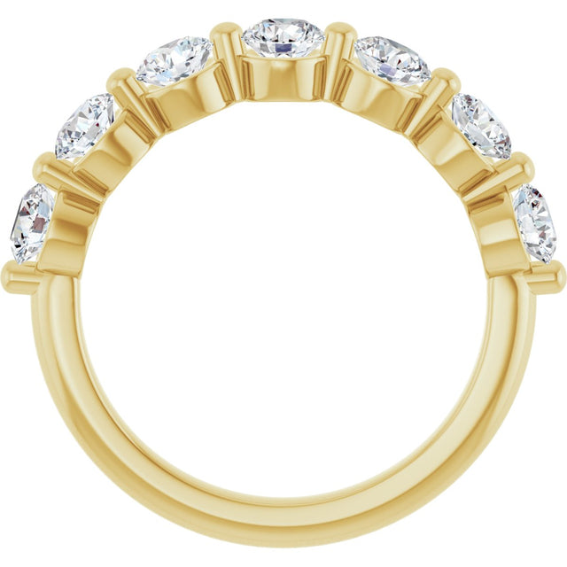10K Gold Round Lab-Grown Diamond Shared-Prong Anniversary Band – 9/10–1 1/3 CTW - Yellow Gold - view 2