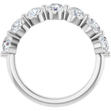 10K Gold Round Natural Diamond Shared-Prong Anniversary Band – 3/4–1 1/2 CTW - White Gold - view 2
