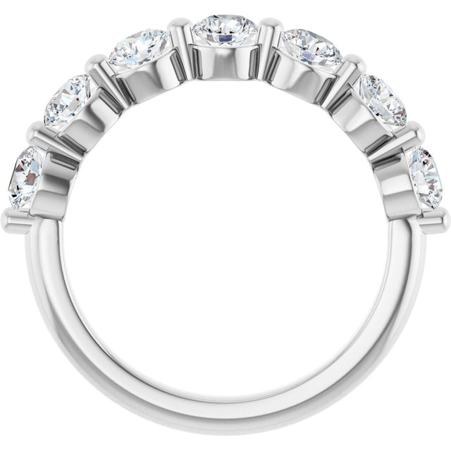 10K Gold Round Natural Diamond Shared-Prong Anniversary Band – 3/4–1 1/2 CTW - White Gold - view 2