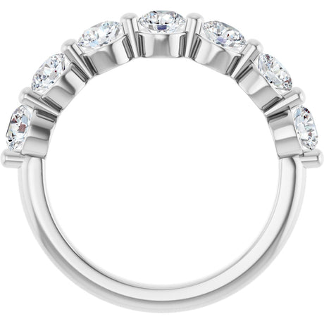 Platinum Round Lab-Grown Diamond Shared-Prong Anniversary Band – 3.75 mm Stones - view 2